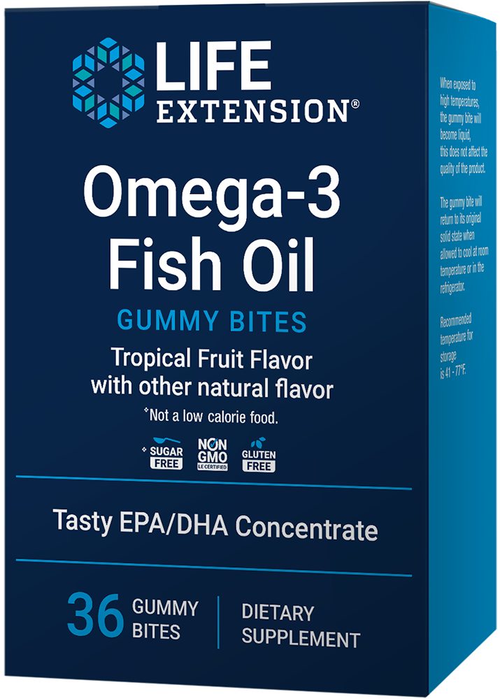 Omega3 Fish Oil Gummy Bites, 36 gummies Life Extension