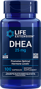 DHEA, 25 mg, 100 capsules