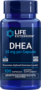DHEA, 25 mg, 100 capsules