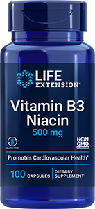 Vitamin B3 Niacin, 500 mg, 100 capsules
