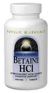 Betaine HCl 650 mg, 180 tablets - Life Extension