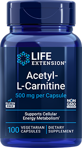 Acetyl-L-Carnitine, 500 mg, 100 vegetarian capsules