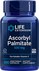 Ascorbyl Palmitate 500 mg, 100 vegetarian capsules - Life Extension
