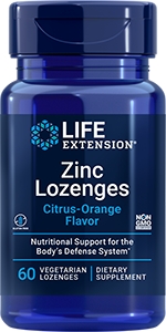 Zinc Lozenges (Citrus-Orange Flavor) 60 vegetarian lozenges - Life Extension