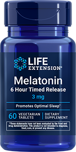 Melatonin 6 Hour Timed Release, 3 mg, 60 vegetarian tablets