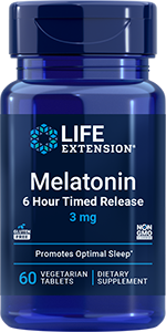 Melatonin 6 Hour Timed Release, 3 mg, 60 vegetarian tablets