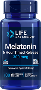 Melatonin 6 Hour Timed Release, 300 mcg, 100 vegetarian tablets