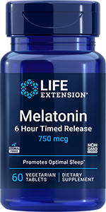 Melatonin 6 Hour Timed Release, 750 mcg, 60 vegetarian tablets
