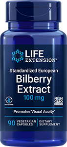 Standardized European Bilberry Extract, 100 mg, 90 vegetarian capsules
