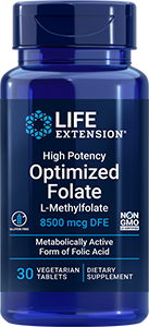 High Potency Optimized Folate, 8500 mcg DFE, 30 vegetarian tablets