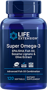 Super Omega-3 EPA/DHA Fish Oil, Sesame Lignans & Olive Extract, 120 softgels