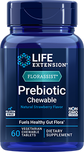 FLORASSIST® Prebiotic Chewable (Strawberry), 60 vegetarian chewable tablets