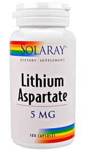 Lithium Aspartate 5 mg, 100 capsules - Life Extension