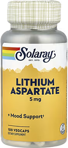 Lithium Aspartate, 5 mg, 100 capsules
