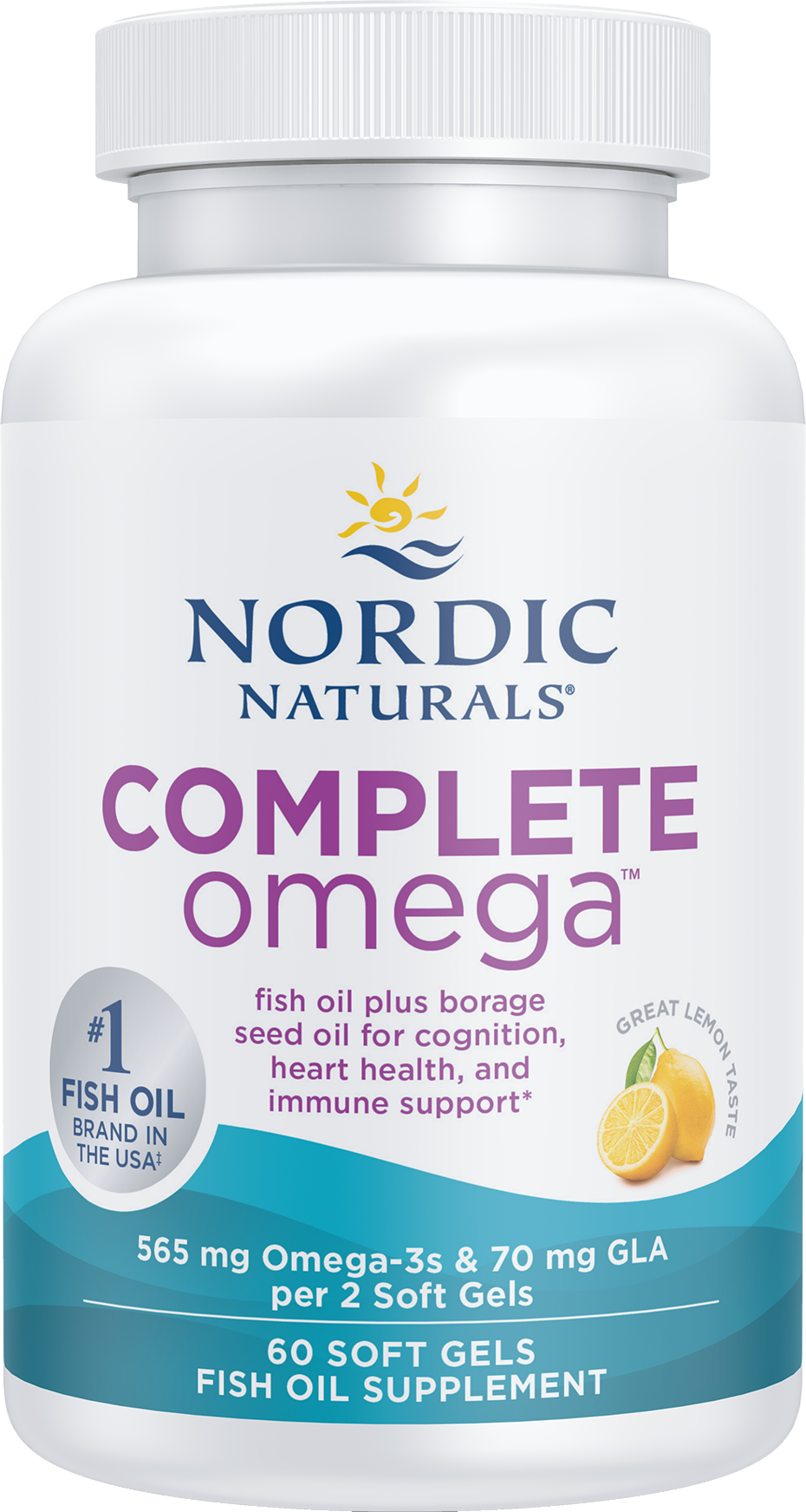 Complete Omega (Lemon), 1000 mg, 60 softgels