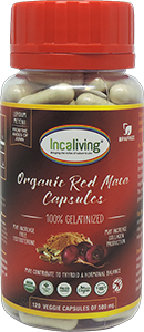 ORGANIC RED MACA CAPSULES, 500 mg, 120 vegetarian capsules 