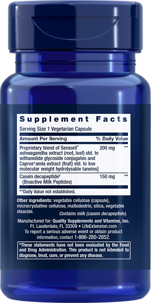Thumbnail 2 of 3: Supplement Facts for Enhanced Sleep without Melatonin 30 vegetarian capsules