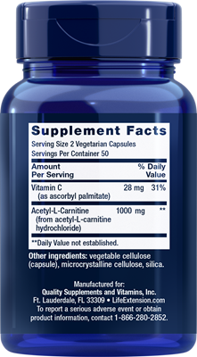 acetyl l carnitine blood thinner Acetyl-L-Carnitine, 500 mg, 100 vegetarian capsules