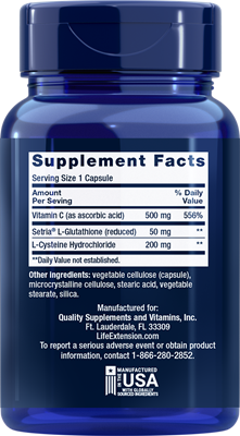 Glutathione, Cysteine & C, 100 vegetarian capsules - Life Extension Glutathione, Cysteine & C, 100 vegetarian capsules - Life Extension