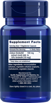 Forskolin, 10 mg, 60 vegetarian capsules - Life Extension Forskolin, 10 mg, 60 vegetarian capsules - Life Extension