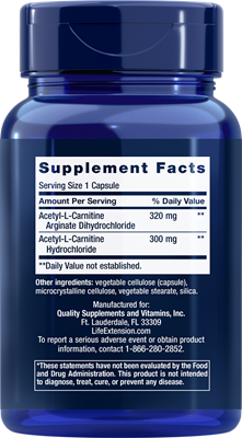 Acetyl-L-Carnitine Arginate, 90 vegetarian capsules - Life Extension Acetyl-L-Carnitine Arginate, 90 vegetarian capsules - Life Extension