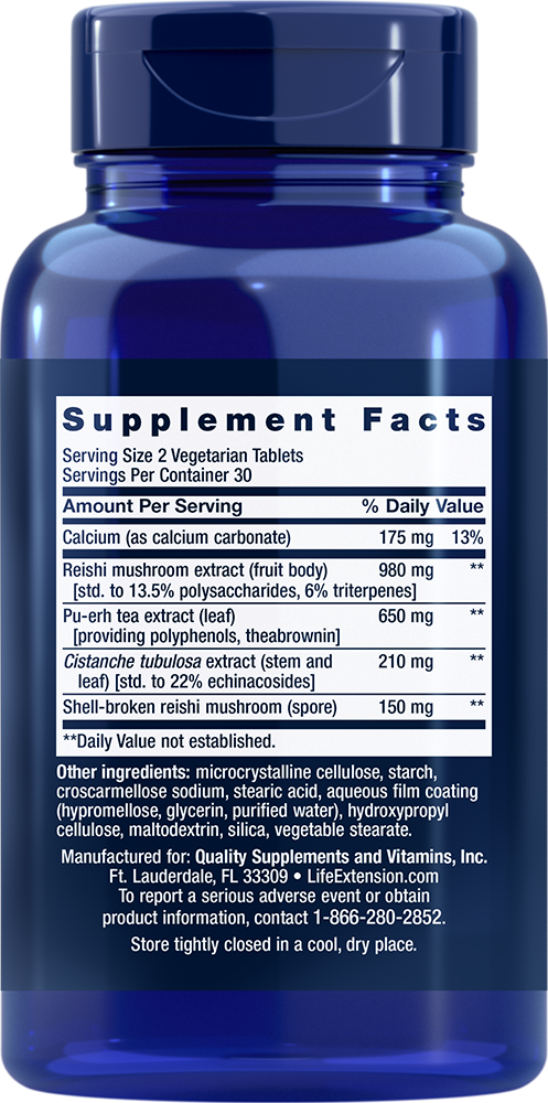 Thumbnail 2 of 3: Supplement Facts for Immune Senescence Protection Formula™ 60 vegetarian tablets