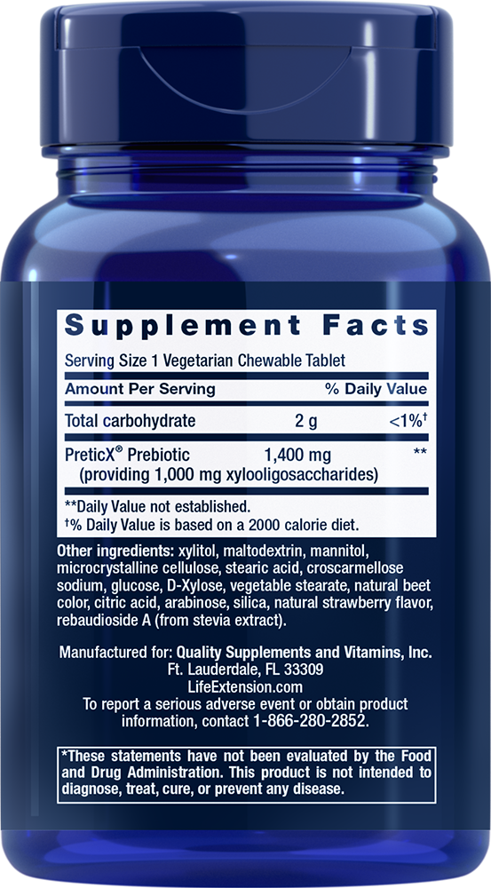 Thumbnail 2 of 2: FLORASSIST® Prebiotic Chewable (Strawberry), 60 vegetarian chewable tablets