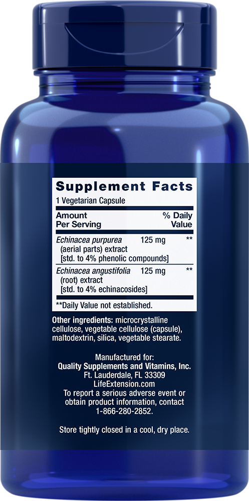 Thumbnail 2 of 3: Supplement Facts for Echinacea Elite, 60 vegetarian capsules