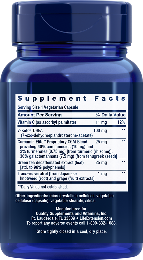 7Keto DHEA , 100 mg, 60 capsules Life Extension