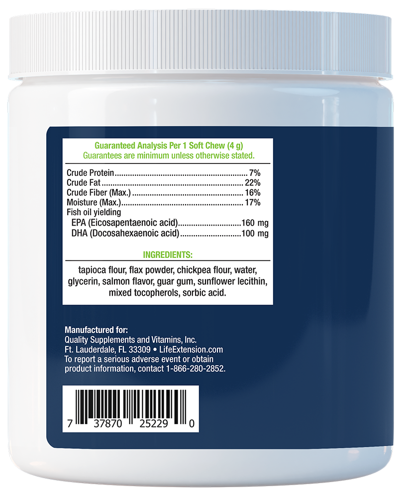 Dog Skin & Coat, Salmon, 90 soft chews Life Extension