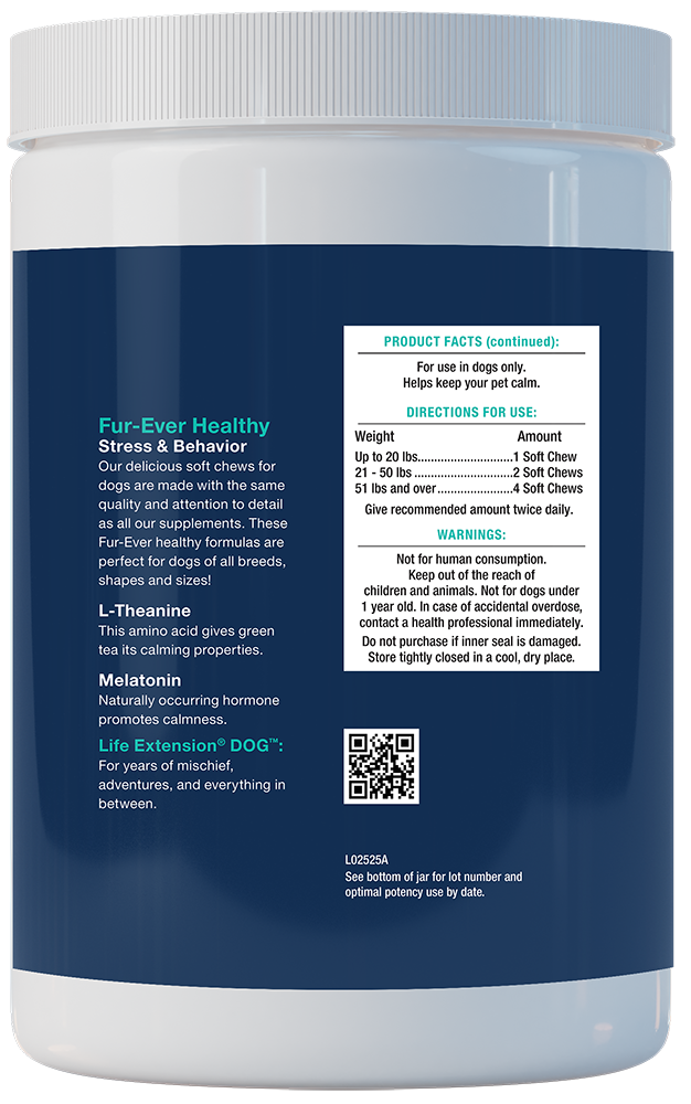 Dog Stress & Behavior, Bacon, 120 soft chews Life Extension