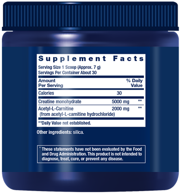 Creatine & Acetyl-L-Carnitine Energy Plus, 0.51 lb - Life Extension Creatine & Acetyl-L-Carnitine Energy Plus, 0.51 lb - Life Extension