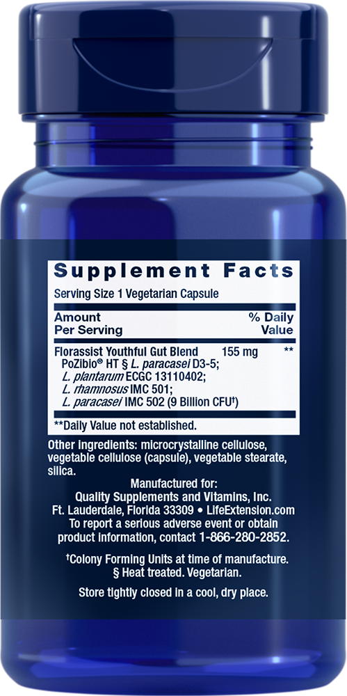 Thumbnail 2 of 3: FLORASSIST® Probiotic Youthful Gut, 30 vegetarian capsules 