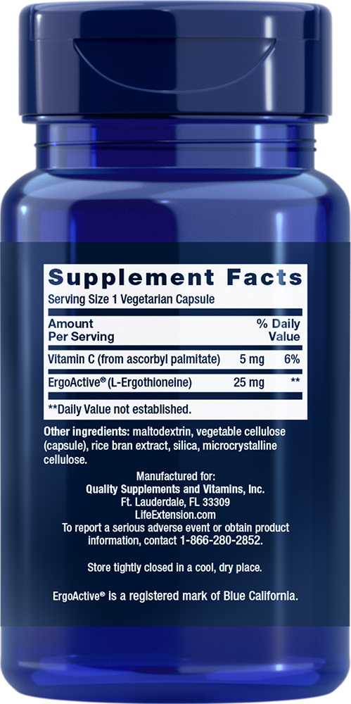 Thumbnail 2 of 3: Mega L-Ergothioneine, 30 vegetarian capsules