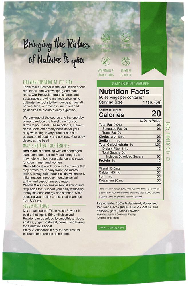 Thumbnail 2 of 2: Triple Maca Powder, 250 grams