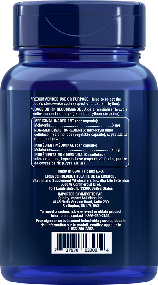 Thumbnail 2 of 2: Melatonin, 3 mg, 60 vegetarian capsules 