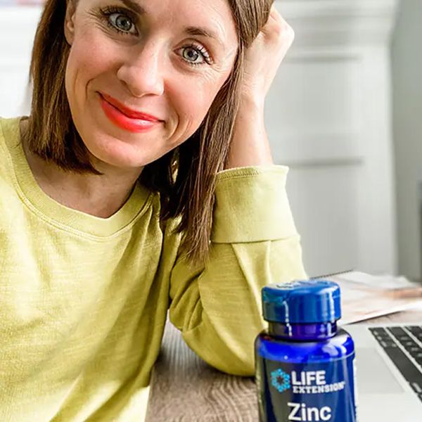 woman with zinc supplements