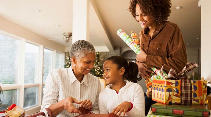 Your family can help you wrap presents