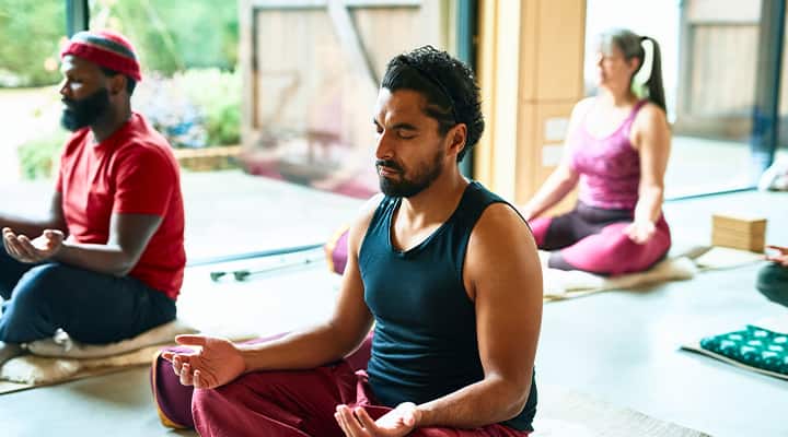 Try meditating with friends or taking yoga to manage stress.