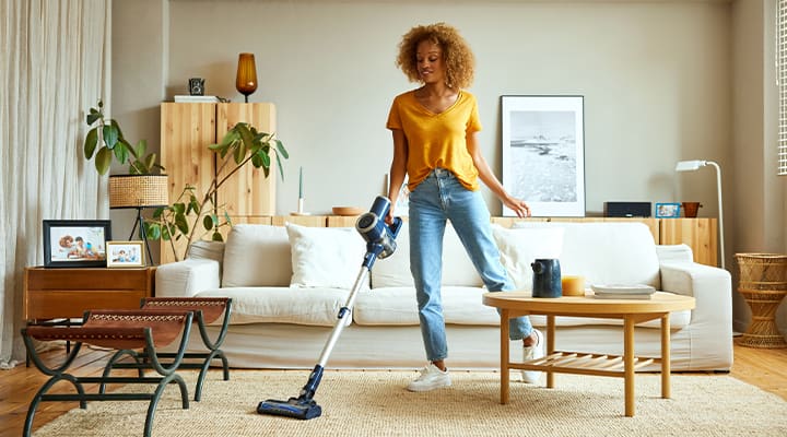 Vacuuming is a good way to clear the air.