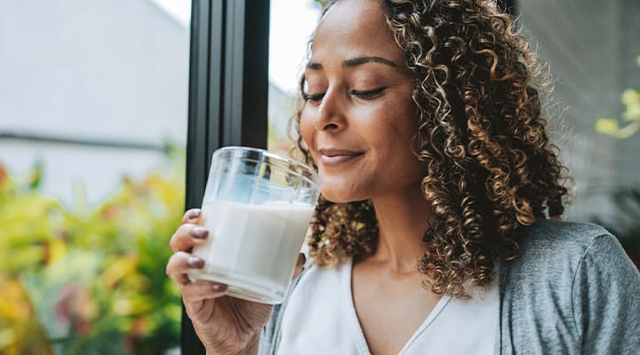 Bone density is an important concern in perimenopause, so drink your milk!