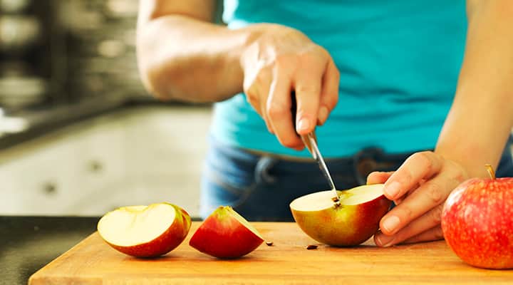 Apples could be shredded or chopped based on your texture preference
