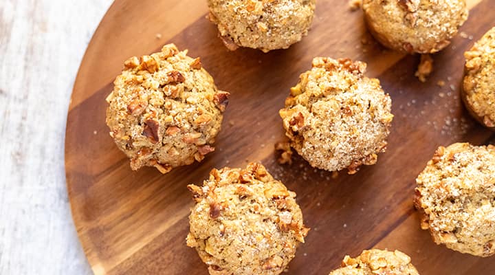 These plant-friendly apple muffins with walnuts use olive oil instead of butter
