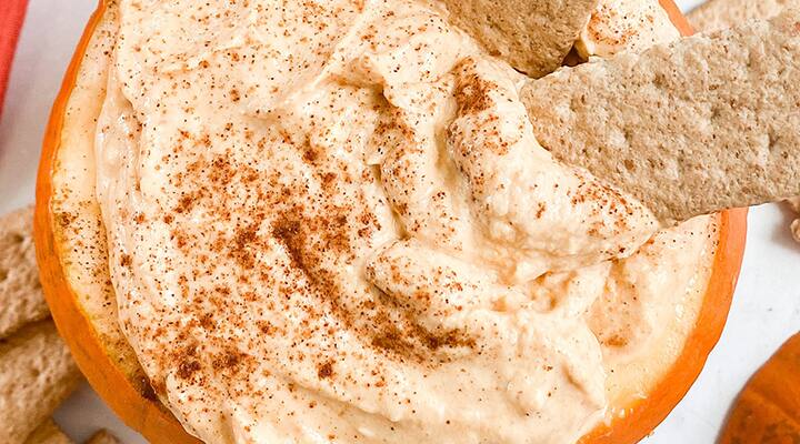 This easy pumpkin pie dip is loaded with antioxidants and carotenoids.