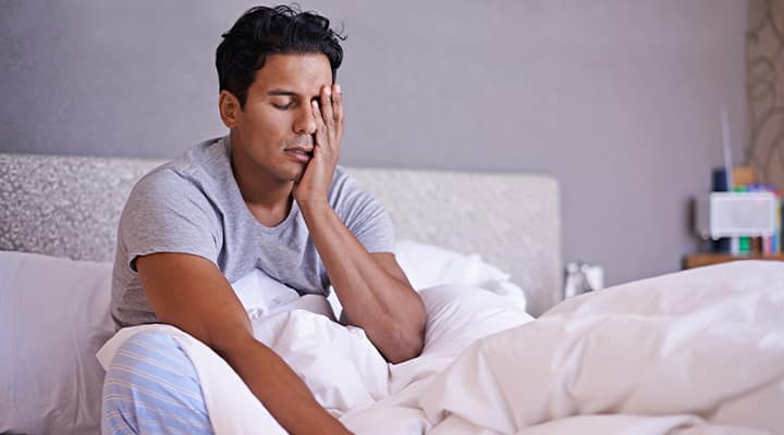 Groggy from too much melatonin.