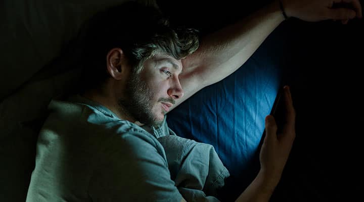 Don't use your phone at night to help avoid waking up in the middle of the night