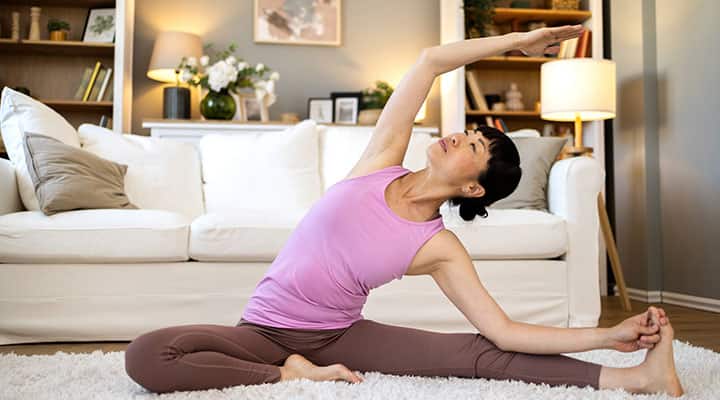 Stretching before bed can encourage relaxation
