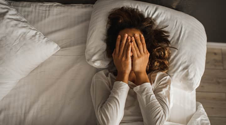 Woman trying to sleep