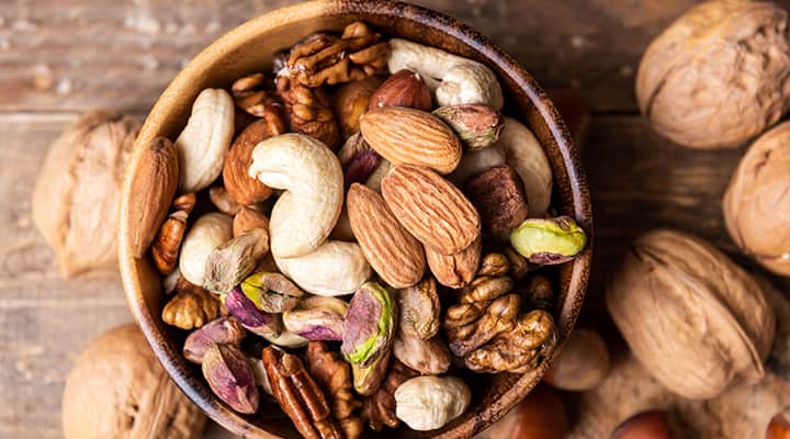 Seeds and nuts have a lot of zinc.