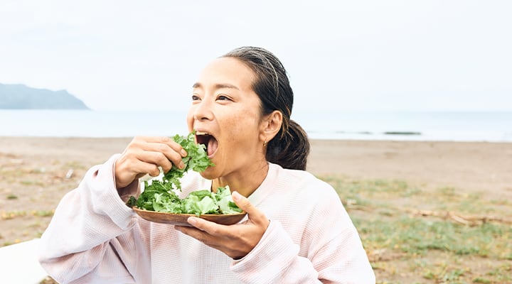 You can get magnesium from leafy greens.